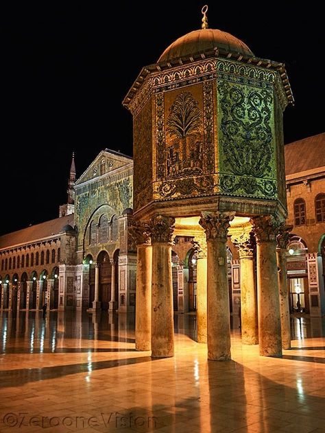 Syrian Mosque, Great Mosque Of Damascus, Umayyad Mosque, Vision Photography, Damascus Syria, Stunning Architecture, Western Asia, Mosque Architecture, Islamic Culture