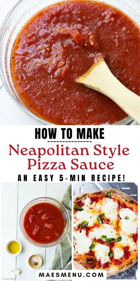 Neapolitan Pizza Sauce  Recipe - Mae's Menu Neapolitan Pizza Sauce, Greek Pizza Sauce, Neapolitan Sauce Recipe, Neapolitan Pizza Sauce Recipe, Quick Pizza Sauce, Easy Pizza Sauce, Neapolitan Pizza Dough Recipe, Neapolitan Pizza Dough, Tomato Pizza Sauce