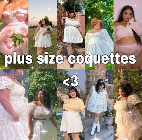 coquette whisper fairycore dreamcore plus size fat fat coquette softcore soft Mermaidcore Outfit Plus Size, Fairy Outfit Plus Size, Plus Coquette Outfit, Cottagecore Plus Size Outfit, Curvy Coquette Outfits, Plus Size Croquette, Plus Size Bimbocore Outfits, Plus Size Coquette Aesthetic, Feminine Outfits Plus Size