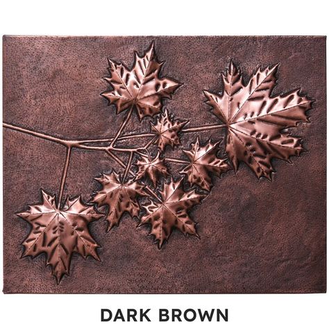 Branches Wall Decor, Unique Fireplace, Copper Kitchen Backsplash, Leaves Wall Decor, Leaves Artwork, Copper Artwork, Decor Mural, Leaf Artwork, Copper Art