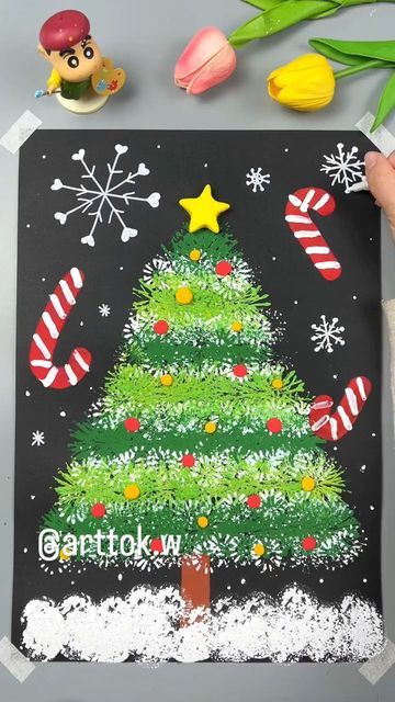 Christmas Art For Kids, Christmas Art Projects, Christmas Cards Kids, Preschool Christmas Crafts, Classroom Art Projects, Christmas Crafts For Kids To Make, Toddler Arts And Crafts, Preschool Art Activities, Christmas Card Crafts