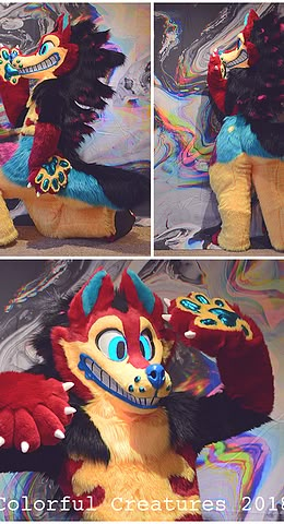 CMYK fullbody Creepy Fursuits, Pretty Fursuits, Unique Fursuits, Multicolor Bark Fursuit, Unique Fursuit Species, Fursuit Colorful, Fursuit Tutorial, Cosplay Cute, Fursuit Head