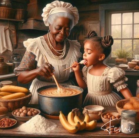 Black Grandma, Sweet Potato Pies, Fire Lion, Black Folk Art, Grandmother Quotes, African American Family, Black Woman Artwork, Afrique Art, Black Family