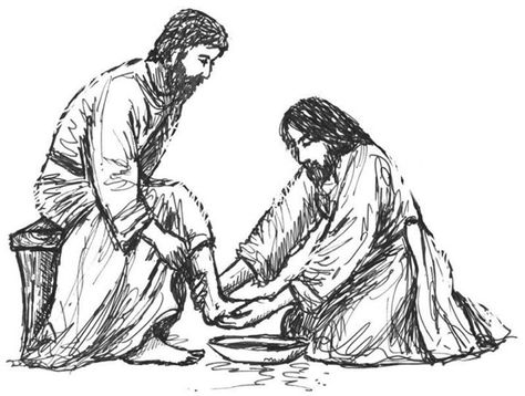 Sketch for church 'welcome booklet' ~ Jesus washing his disciple's feet Washing The Disciples Feet Craft, Jesus Washes Disciples Feet Craft, Jesus Washing Feet Drawing, Mary Washing The Feet Of Jesus, Jesus Washing Feet Painting, Woman Washing Jesus Feet With Her Hair, Drawing Of Jesus, Sketch Drawing, Skateboard Decks