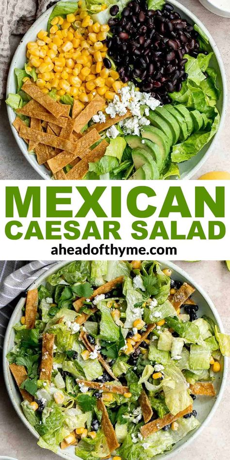 Mexican Caesar Salad Mexican Caesar Salad, Easy Boat, Mexican Salad Recipes, Mexican Salad, Mexican Salads, Food Summer, Lake Food Ideas Summer, Food Ideas Summer, Lake Food Ideas