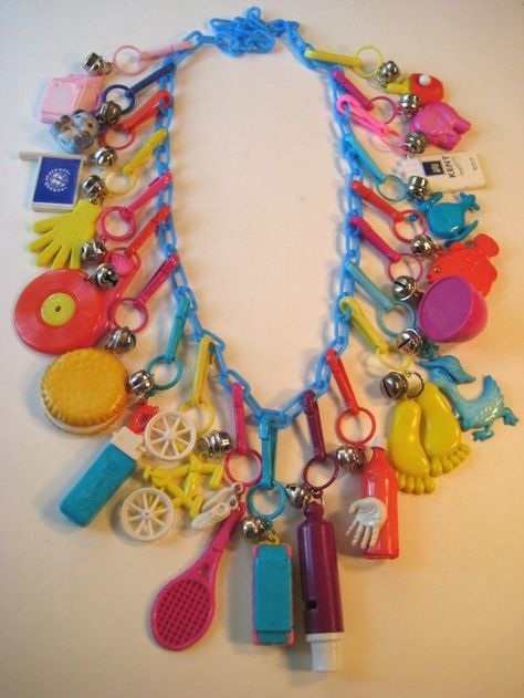 1980s Plastic Charm Bracelets & Necklaces.  I LOVED THEM...had a ton. Anyone else remember these lil beauties?! 1980s Childhood, 80s Girl, 1980s Toys, 80s Toys, Vintage Memory, Oldies But Goodies, Childhood Toys, Golden Girls, Cool Stuff