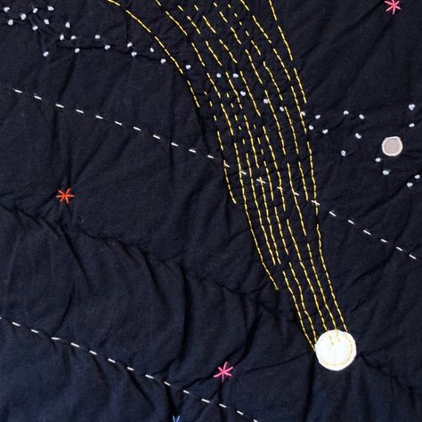 DIY Quilt Tutorial | Haptic Lab Solar System Quilt, Constellation Quilt, 8 Planets, Organic Quilt, Space Quilt, Baby Diy Projects, Rings Of Saturn, Space Baby, Quilt Care