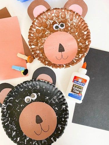 Bear Crafts For Preschoolers, Bear Crafts For Kids, Paper Cat Craft, Bear Crafts Preschool, Eric Carle Crafts, Hungry Caterpillar Craft, Teddy Bear Crafts, Polar Bear Craft, Bear Craft