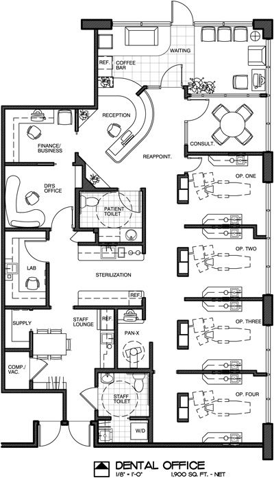 Comenzando a visualizar un sueño ... Se ve bien fumado pero hay que atreverse a soñar en grande. Dental Office Floor Plan, Hospital Floor Plan, Medical Clinic Design, Hospital Plans, Studio Medico, Office Floor Plan, Dentist Clinic, Dental Office Design Interiors, Medical Office Design