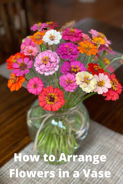 Zinnias In Vase, Flower Arrangements Zinnias, Zinnia Flower Arrangements Vase, How To Cut Flowers For A Vase, Zinnia Bouquet Mason Jars, Yellow And Orange Flower Arrangements, Zinnia Flower Bouquet, Sunflower And Zinnia Arrangements, Zinnias Bouquet