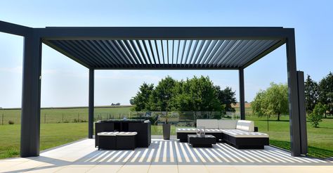 Brustor, innovator in pergolas, sun protection and screens Pergola Screens, Canvas Canopy, Aluminum Gazebo, Louvered Pergola, Cheap Pergola, Pergola Lighting, Metal Pergola, Pergola Design, Outdoor Blinds