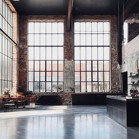 Industrial vibes and urban edge collide in this loft-like dream. Exposed brick, metal accents, and concrete flooring create a raw, authentic feel, while large windows flood the space with natural light. Open layout, minimalist decor, and a rooftop terrace complete this urban oasis. #industrialchic #loftliving #exposedbrick #metalaccents #concretejungle #urbanstyle #openconcept #rooftopvibes #minimalistdecor Industrial Rooftop, Apartments Inspiration, Concrete Loft, Layout Minimalist, Ny Loft, Brick Studio, Industrial Interior Style, Alternative Living, Australia House