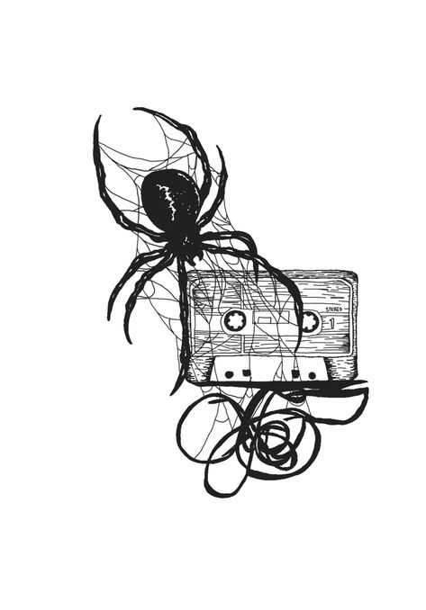 Cute Cassette Tape Drawing, Tape Recorder Tattoo, Cassette Tape Sketch, Cassette Tapes Tattoo, Tape Recorder Drawing, Vhs Tape Tattoo, Casette Tape Tattoo, Cassette Tape Tattoo, Cassette Tattoo