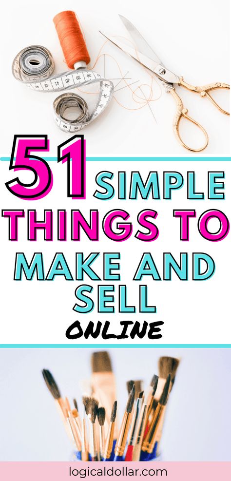 Have you been looking for the perfect work at home job? Maybe you are more of a creative type and need a DIY side hustle you can do at home. With the right side hustle, you can make money doing something that you truly love. Here are over 50 easy things to make and sell from home. You'll find profitable crafts to make and sell, things to make and sell for pets, and many other ideas. You'll also find the best places to sell your homemade ware online, such as Etsy, Shopify and Amazon. Fun Things To Make And Sell, Side Hustle Craft Ideas, Simple Things To Make And Sell, Popular Handmade Items To Sell, Things That Sell, Diy Side Hustle Ideas, Best Things To Make And Sell, Home Made Crafts To Sell, Easy Crafts For Adults To Sell