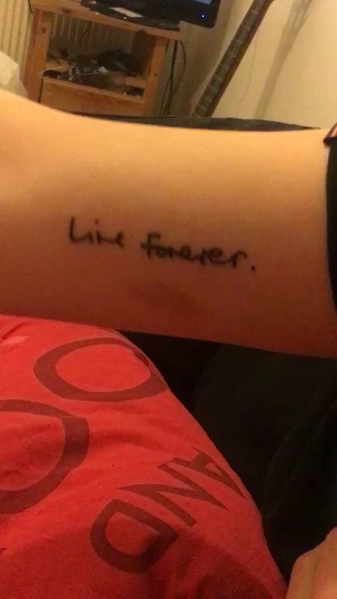 Oasis live forever Live Forever Tattoo Oasis, Oasis Inspired Tattoo, Live Forever Tattoo, Oasis Tattoo Ideas, Oasis Tattoo, Oasis Live Forever, Oasis Lyrics, Oasis Live, Underboob Tattoo Designs