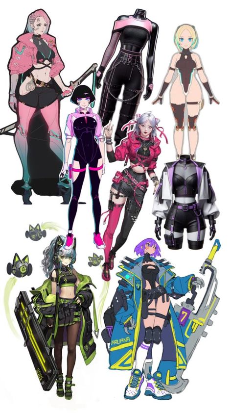 cyberpunk Futuristic Alt Fashion, Neo Punk Fashion, Cyberpunk Outfits Drawing, Cyberpunk Core Outfit, Futuristic Aesthetic Outfit, Cyberpunk Outfits Female, Scifi Oc, Cyberpunk Aesthetic Fashion, Cyberpunk Outfit Design