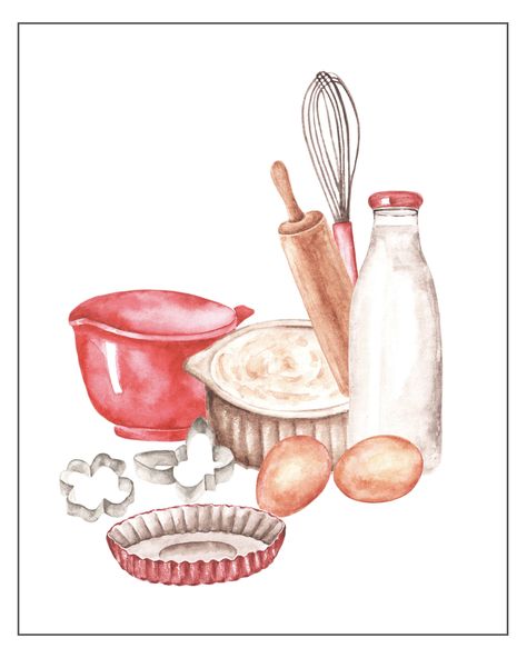 Cottagecore Baking, Cooking Illustration, Cooking Clipart, Digital Recipe Book, Recipe Book Templates, Baking Art, Etiquette Vintage, Recipe Scrapbook, Cottage Market