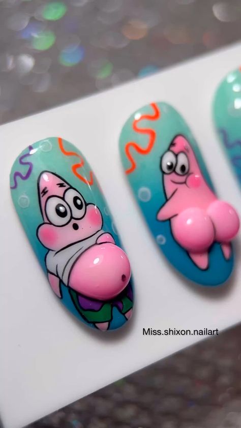 Cutest Nail Designs, Nail Cute, Cartoon Nail Designs, Halloween Nail Art Ideas, Quick Nail Art, 3d Nail Art Designs, Nail Art Diy Easy, Nail Art Designs Images, Art Deco Nails