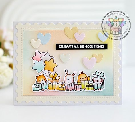 moccavanila by vera rhuhay: MAMA ELEPHANT - LITTLE LINE AGENDA Elephant Cards, Mama Elephant Cards, Mama Elephant Stamps, Mama Elephant, Mini Envelopes, Shaped Cards, Elephant Design, Lawn Fawn, Animal Cards