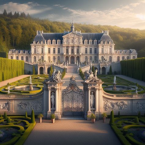 Royal Mansion Exterior, Castle House Design Exterior, Castle Like Mansions, Old Money Houses Italy, Big Mansions Luxury Castles, White Chateau, France Scenery, Fantasy Mansion, Mansion Castle