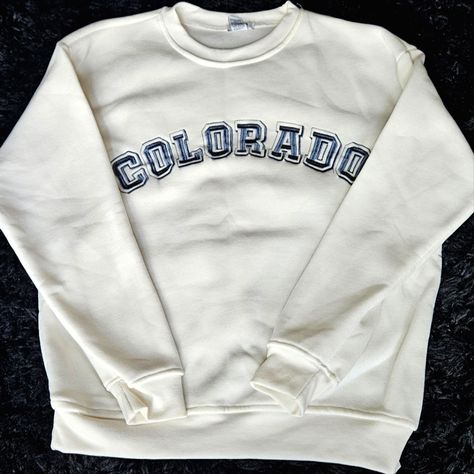 Never Worn, White Colorado Sweater (Womens) Size: X Small Colorado Sweater, Colorado Sweatshirt, Rue21, Colorful Sweaters, Colorado, Blue White, Color Blue, Sweaters For Women, Jackets & Coats