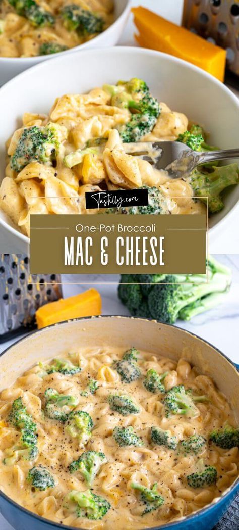 30-Minute One-Pot Broccoli Mac & Cheese – Tastilly One Pot Broccoli Mac And Cheese, Brocolli Mac N Cheese, Chicken And Broccoli Mac And Cheese, Chicken Broccoli Mac And Cheese, Broccoli Mac N Cheese, Broccoli Cheddar Mac And Cheese, Potluck Favorites, Broccoli Mac And Cheese, Mac And Cheese Recipe Soul Food