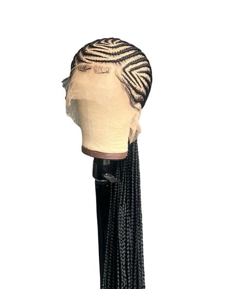 Freestyle cornrows braids 🤩 Rock the perfect Cormrow braided wig 𝗪𝗶𝗴 𝗙𝗲𝗮𝘁𝘂𝗿𝗲𝘀: ▪️Full Lace ▪️Premium Transparent Lace ▪️Glueless Design ▪️Adjustable Band & Wig Combs ▪️High Temperature Fiber ▪️Tightly & Neatly Done ▪️Natural & Realistic Look - Send us a DM to order #knotlessbraids #braidgoals #hairstyles #wiglife #frenchcurls #naturalhair #braidinspiration #lagoshair #beauty #blackgirlmagic #wigsforblackwomen #lacefrontwig #gluelesswig braidedwigsinlagos #braidedwigsuk #braidedwigsfor... Freestyle Cornrows Braids, Freestyle Cornrows, Fulani Braid, Hair Braid Designs, Wig Braids, Braid Wigs, Cornrow Braids, Braid Inspiration, Skin Care Routine Order