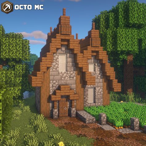 Minecraft Small House, Minecraft Starter House, Modern Minecraft Houses, Minecraft Kingdom, Minecraft Houses Survival, Stone Cabin, Minecraft Houses Blueprints, Minecraft Cottage, Easy Minecraft Houses