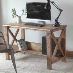 Build your own solid wood farmhouse desk for about $50! Farmhouse Desk Diy, Farmhouse Desk, Desk Diy, Desk Plans, Cedar Fence, Farmhouse Bedding, Bed Plans, Woodworking Plan, Free Plans