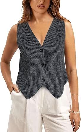 Athlisan Womens Casual V Neck Sweater Vest Sleeveless Button Down Knit Cardigan Vest Tank Tops V Neck Sweater Vest, Amazon Clothes, Cardigan Vest, Womens Casual, Luxury Store, V Neck Sweater, Pharmacy Gifts, Sweater Vest, Vneck Sweater