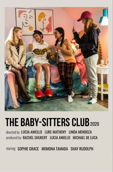 minimal polaroid series poster for the baby-sitters club Tv Shows For Teens, Movie Posters For Room, Poster For Room Decor, Baby Sitters Club, The Babysitters Club, Aesthetic Tv, Show Wall, The Babysitters, Poster For Room