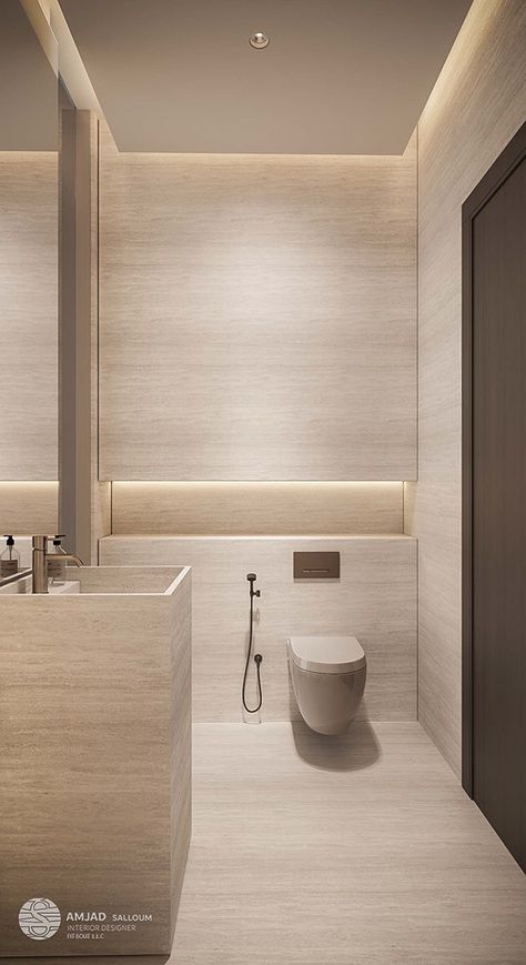 Travertine Bathroom Design, تصميم دورة مياه, Hotel Bathroom Design, Villa In Dubai, Travertine Bathroom, Wc Design, Minimalist Bathroom Design, Restroom Design, Style Aesthetics