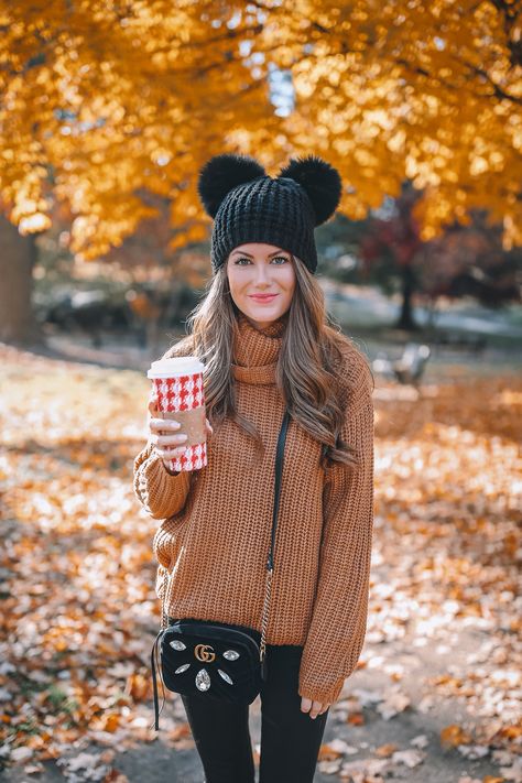 Double Pom Beanie – Southern Curls & Pearls Pom Beanie Outfit, Pom Pom Beanie Outfit, Black Beanie Outfit, Beanie Outfits, Double Pom Pom Beanie, Caitlin Covington, Norway Winter, Southern Curls And Pearls, Beanie Outfit