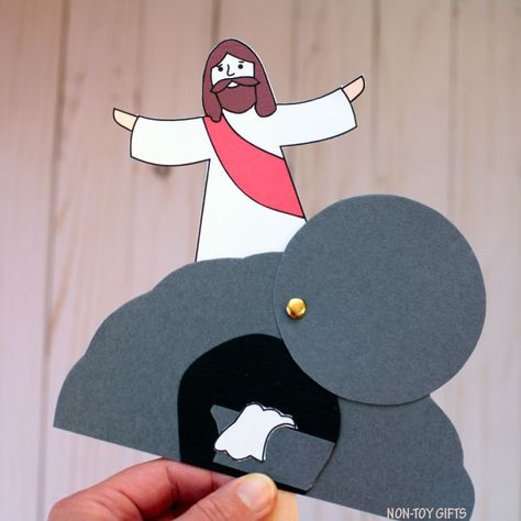 He Is Risen Craft - Easter Craft For Sunday School Easter Story Crafts, He Is Risen Craft, Easter Religious Crafts, Christian Ideas, Palm Sunday Crafts, Easter Sunday School, Craft Easter, Non Toy Gifts, Religious Crafts