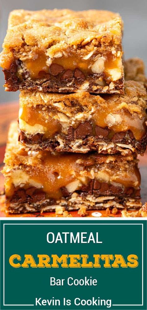 Oatmeal Carmelitas, Blondie Recipes, Healthy Granola Bars, Holiday Sweets, Cookies Bars, Oatmeal Cookies Chewy, Square Recipes, Blondies Recipe, Dessert Bar Recipe