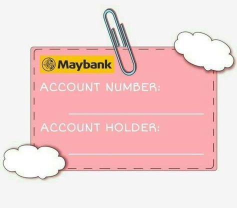 Mybank Bank Account Template Design Maybank, Akaun Bank Template, Maybank Template Design Cute, Maybank Account Template, Maybank Template, Maybank Logo, Bank Template Design, Cimb Bank Account Template, Account Number Template Design