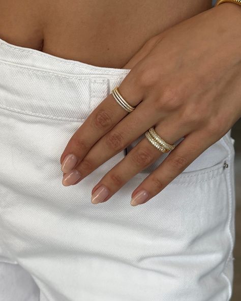 Dainty dream rings 🩵 Dainty Engraved Everyday Rings, Dainty Nickel-free Ring Jewelry, Permanent Jewelry Ring, Dainty Everyday Chain Ring, Dainty Gold Chain Ring With Delicate Detail, Permanent Ring, Dream Rings, Dream Ring, Ring