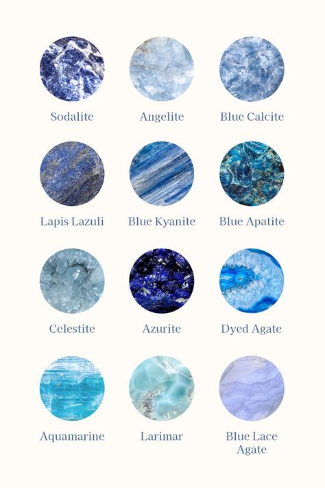 Blue Kyanite Jewelry, Blue Lace Agate Jewelry, Crystal Identification, Dyed Agate, Kyanite Jewelry, Crystal Uses, Lapis Lazuli Blue, Crystal Aesthetic, Crystals Healing Properties