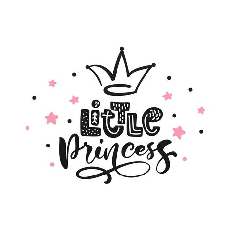 Little princess calligraphy lettering hand drawn scandinavian illustration with crown and stars. Pink and black decorative background vector. Poster design with text Princess Calligraphy, Vector Poster Design, Kids Room Quotes, Scandinavian Illustration, Big Sales Banner, Fashion Quote, Motivational Slogans, Vector Quotes, Vector Poster