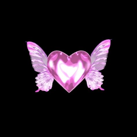 Y2k Heart Aesthetic, Pink And Purple Icons, Butterfly Icon Aesthetic, Pink Hearts Aesthetic, Y2k Icons Png, Pink Y2k Icon, Pink And Black Icons, Black And Pink Icons, Pink Heart Icon