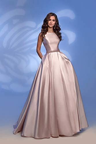 Gown With Pockets, Evening Dress Beaded, Bridesmaid Dressing Gowns, A Line Evening Dress, Prom Dresses With Pockets, Formal Party Dress, A Line Prom Dresses, Womens Cocktail Dresses, Satin Prom Dress