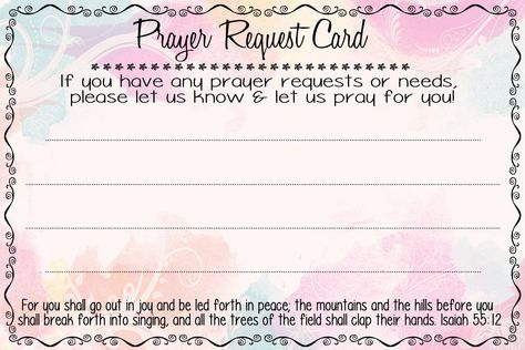 prayer request form Prayer Request Cards, Prayer Walk, Prayer Journal Template, Sample Prayer, Prayer Breakfast, Prayer For Church, Letter Templates Free, Prayer Station, Printable Prayers