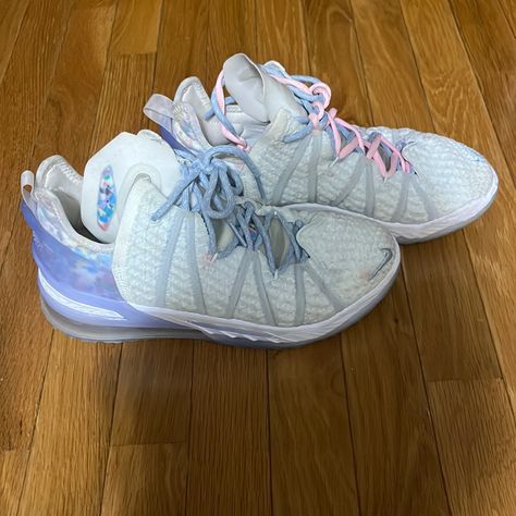 Blue basketball shoes