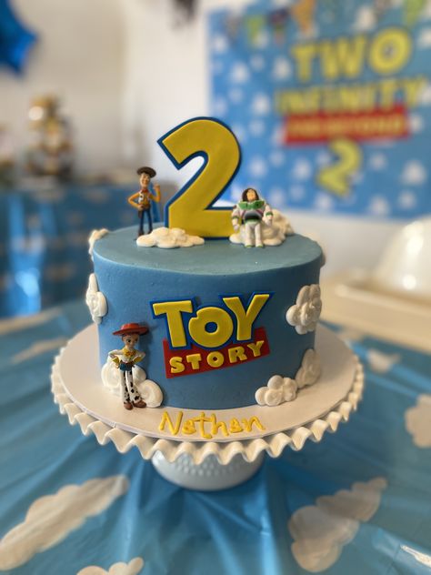 Toy Story Cake Without Fondant, Mini Toy Story Cake, Toy Story Cake One Tier, Jessie Toy Story Birthday Party Cake, Toy Story Cake 2 Tier, Toy Story Smash Cake 2nd Birthday, Too Infinity And Beyond Birthday Party, Toy Story Cake For Girl, Toy Story Birthday Cake Buttercream