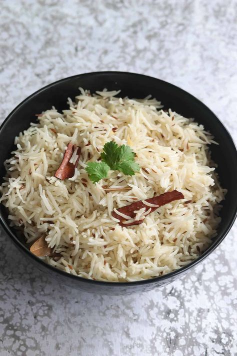 Jeera Rice | Indian Cumin Rice (Instant Pot + Stove Top) – Masalachilli Cumin Rice Recipe, Chicken Kadai, Chicken Kadai Recipe, Cumin Rice, Rice Instant Pot, Indian Comfort Food, Quick Lunch Recipes, Jeera Rice, Organic Rice