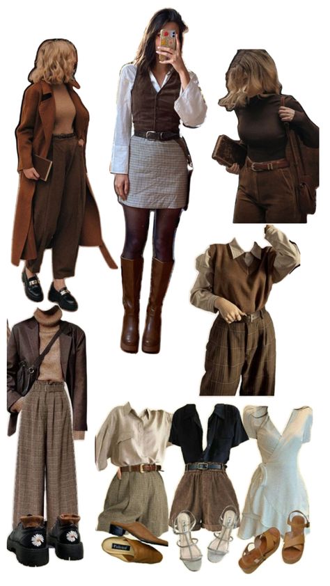 Female Dark Academia Outfit, Archeologist Aesthetic Outfit, Dark Academia Female, Dream Asthetic, Earth Tone Outfits, Autumn Moodboard, Academic Style, English Clothes, Librarian Style