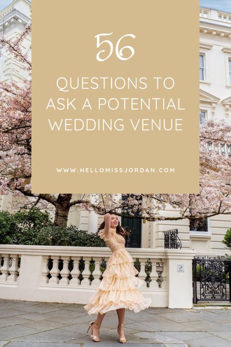 Questions To Ask A Wedding Venue Brides, Questions For Venue Wedding, Questions To Ask At A Wedding Venue Tour, Questions To Ask Venue For Wedding, What To Ask Wedding Venues, Wedding Venue Questions Checklist, Wedding Venue Social Media Post, Wedding Venue Must Haves, Wedding Venue Questions To Ask