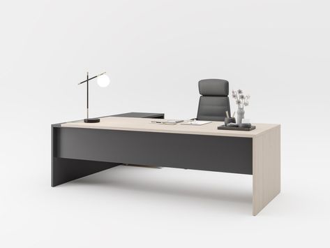 Rectangular Fenix-NTM® office desk with cable management ENTRY | Executive desk by PROF Simple Desk Design, Modern Office Desk Design, Simple Office Desk, Ceo Desk, Manager Table, Office Desk Designs, Furniture Sketch, Office Table Design, Modern Office Space