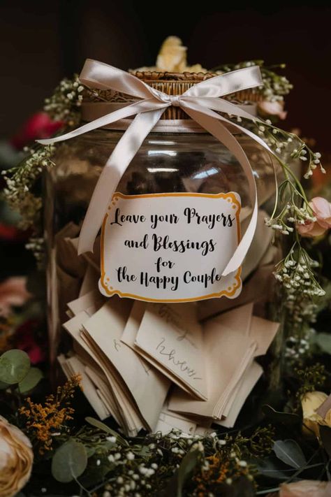 Prayer jar for wedding Wedding Decorations Christian, Cute Cheap Wedding Ideas, Christian Themed Wedding, Christian Wedding Reception Ideas, Christ Centered Wedding Ceremony, Wedding Ideas Cute, Diy Decor Wedding, Jesus Wedding Ideas, Vow Renewal Reception Ideas