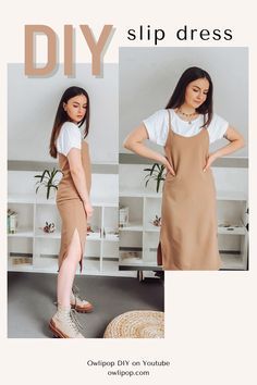 Dress Slip Pattern, Easy Slip Dress Pattern, Jersey Slip Dress, Easy Dress No Pattern, Cami Dress Pattern Free Sewing, Styling Satin Slip Dress, Sewing A Slip Dress, Sewn Dresses Diy, Linen Slip Dress Pattern